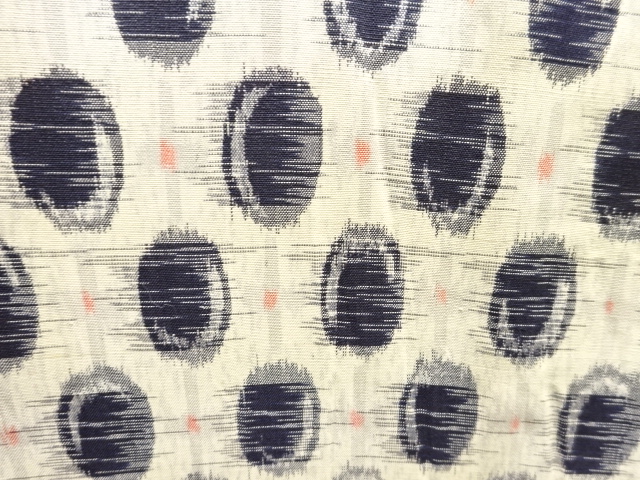 アンティーク　抽象模様織出し銘仙着物